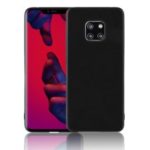 Retro Velvet Cloth Coated PC + TPU Hybrid Case for Huawei Mate 20 Pro – Black