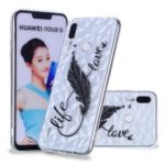 Embossed Pattern 3D Diamond Texture Flexible TPU Case for Huawei nova 3i / P Smart Plus – Feather Pen