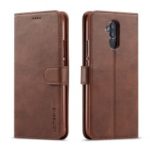 LC.IMEEKE Wallet Leather Stand Case for Huawei Mate 20 Lite – Coffee