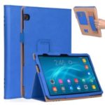 For Huawei MediaPad T5 10 PU Leather Smart Case Accessory / Card Slots / Stand / Hand Strap – Blue
