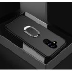 Magnetic Finger Ring Kickstand Matte TPU Back Case for Huawei Mate 20 Lite – Black