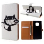 Pattern Printing Leather Wallet Stand Case for Huawei Mate 20 Pro – Black Cat