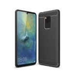 Carbon Fiber Texture Brushed TPU Back Case for Huawei Mate 20 X – Black