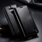 CASEME Oil Wax PU Leather Retro Wallet Case for Huawei Mate 20 Pro – Black
