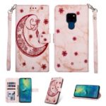 Leather Phone Casing for Huawei Mate 20 [Marble Style] [Imprinted Moon Pattern] – Rose Gold