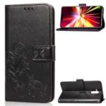 Imprint Clover Pattern Leather Wallet Stand Case for Huawei Mate 20 Lite – Black