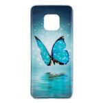 Luminous Glow Pattern Printing TPU Case for Huawei Mate 20 Pro – Blue Butterfly