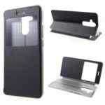 View Window PU Leather Stand Phone Case for Huawei Mate 20 Lite – Black