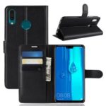 Litchi Skin Wallet Leather Stand Case for Huawei Y9 (2019) / Enjoy 9 Plus in China – Black