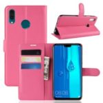 Litchi Skin Wallet Leather Stand Phone Case for Huawei Y9 (2019) / Enjoy 9 Plus in China – Rose