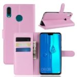 Litchi Skin Leather Wallet Case for Huawei Y9 (2019) / Enjoy 9 Plus in China – Pink