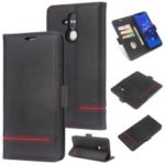 [Business Style] Splicing Leather Wallet Case for Huawei Mate 20 Lite – Black