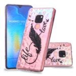 Embossed Pattern 3D Diamond Texture TPU Case for Huawei Mate 20 – Feather Pen
