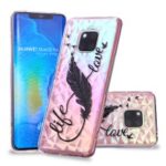 Embossed Pattern 3D Diamond Texture TPU Case for Huawei Mate 20 Pro – Feather Pen