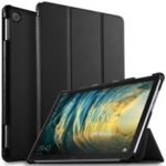 For Huawei MediaPad M5 lite 10 Tri-fold Stand Auto-absorbed PU Leather Smart Case – Black