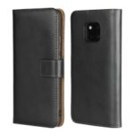 Genuine Leather Flip Phone Cover with [Stand Wallet] for Huawei Mate 20 Pro – Black