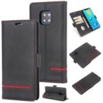 [Business Style] Splicing Leather Wallet Case for Huawei Mate 20 Pro – Black