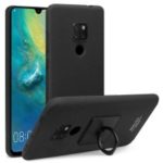 IMAK Ring Holder Kickstand Matte Hard PC Phone Cover + Screen Protector for Huawei Mate 20 – Black