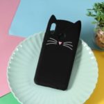 3D Moustache Cat Silicone Case for Huawei nova 3 – Black
