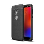 Litchi Texture TPU Case for Motorola Moto E5 Play Go – Black