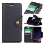 Crazy Horse PU Leather Wallet Stand Case for Motorola One Power / P30 Note – Black