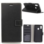 Litchi Texture Wallet Stand Leather Flip Case for Motorola One / P30 Play – Black