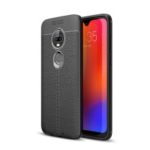 [Litchi Grain] TPU Back Mobile Phone Case for Motorola Moto G7 – Black