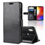 Crazy Horse PU Leather Wallet Case for Motorola One / P30 Play – Black