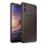 Beetle Series Carbon Fiber Texture TPU Protective Back Case for Xiaomi Mi Max 3 – Brown