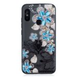 Lace 3D Rhinestone Decor PC TPU Hybrid Protection Case for Xiaomi Mi A2 Lite / Redmi 6 Pro – Blue Flower