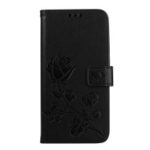 HAT PRINCE Imprinted Rose Pattern Stand Wallet Leather Case for Xiaomi Pocophone F1 / Poco F1 (India) – Black