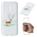 Christmas Pattern Printing TPU Jelly Mobile Case for Xiaomi Redmi Note 5 (12MP Rear Camera) / Redmi 5 Plus (China) – Reindeer with Flower