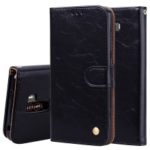 HAT PRINCE Oil Wax PU Leather Wallet Phone Case for Xiaomi Pocophone F1 / Poco F1 (India) – Black