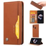 Auto-absorbed Leather Case with [Wallet Stand] for Xiaomi Redmi Note 6 Pro – Brown