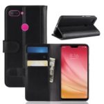 Split Leather Wallet Case for Xiaomi Mi 8 Lite / Mi 8 Youth (Mi 8X) – Black