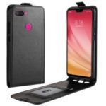 Crazy Horse Vertical Leather Card Holder Case for Xiaomi Mi 8 Lite / Mi 8 Youth (Mi 8X) – Black