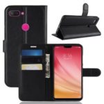 Litchi Texture Wallet Leather Mobile Case for Xiaomi Mi 8 Lite / Mi 8 Youth (Mi 8X) – Black