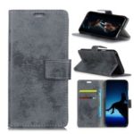 Vintage Style PU Leather Wallet Cover (Inner PC Case) for BlackBerry KEY2 LE – Grey