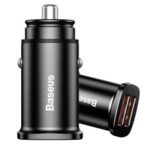BASEUS BS-C16Q 30W Dual QC3.0 Charging Outputs Fast Car Charger for iPhone Samsung – Black