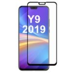 HAT PRINCE Full Glue Full Size 0.26mm 9H 2.5D Arc Edge Tempered Glass Screen Protector for Huawei Y9 (2019) / Enjoy 9 Plus (China) – Black