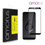 AMORUS 9H Silk Printing Full Size [Full Glue] Tempered Glass Anti-explosion Screen Protector for Samsung Galaxy A6 Plus (2018) – Black