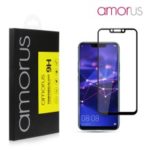 AMORUS for Huawei Mate 20 Lite 9H Silk Printing Full Size Tempered Glass Anti-explosion Screen Protective Film  [Full Glue] – Black