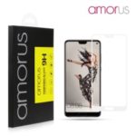 AMORUS for Huawei P20 Pro Full Glue Silk Printing 9H Tempered Glass Full Screen Covering Guard Film – White