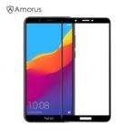 AMORUS Tempered Glass Screen Protector [Full Size] [Full Glue] [9H] [Anti-explosion] for Huawei Y6 (2018) / Honor 7A (without Fingerprint Sensor) – Black