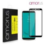 AMORUS Full Glue Tempered Glass Anti-explosion Full Screen Protector for Samsung Galaxy J6 (2018) – Black