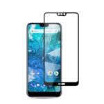 MOCOLO Silk Print Arc Edge Full Coverage Tempered Glass Screen Protector for Nokia 7.1 – Black