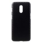PU Leather Coated Hard PC Mobile Case for OnePlus 6T – Carbon Fiber Texture