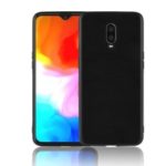 Retro Velvet Cloth Coated PC + TPU Hybrid Case for OnePlus 6T – Black