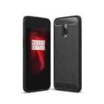 MOFI Carbon Fiber Texture Brushed TPU Protection Case for OnePlus 6T – Black
