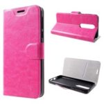 Crazy Horse PU Leather Card Holder Stand Case for Nokia 7.1 – Rose